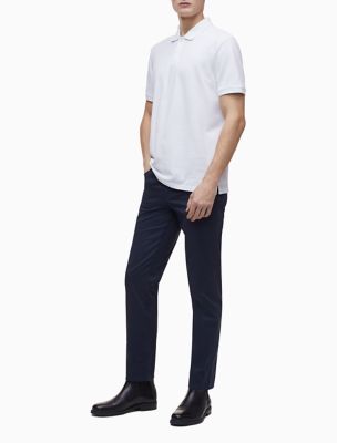 Image of Regular Fit Solid Pique Knit Polo Shirt