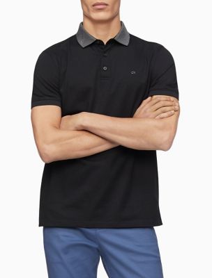 calvin klein black polo shirt