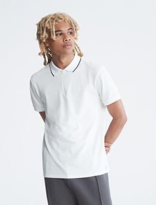Tech Zip Polo Shirt, Brilliant White