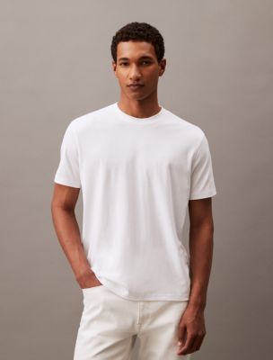 Calvin Klein Jeans YAF White - Free delivery  Spartoo UK ! - Clothing  Short-sleeved t-shirts Men £ 29.74