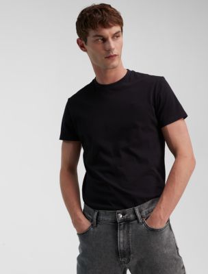 Smooth Cotton Crewneck T-Shirt, Black