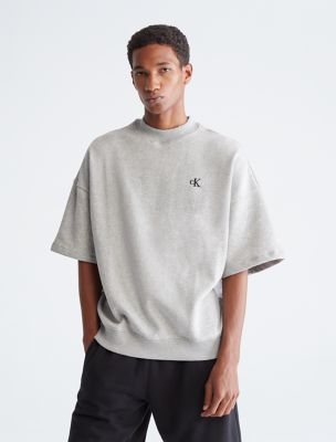 Relaxed Fit Archive Logo Fleece T-Shirt, Grey Heather