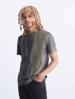 Smooth Cotton Ocean Marble Crewneck T-Shirt, Dusty Olive