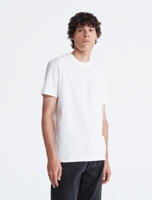 CALVIN KLEIN Monogram Logo Slim Fit Cotton T-Shirt - White