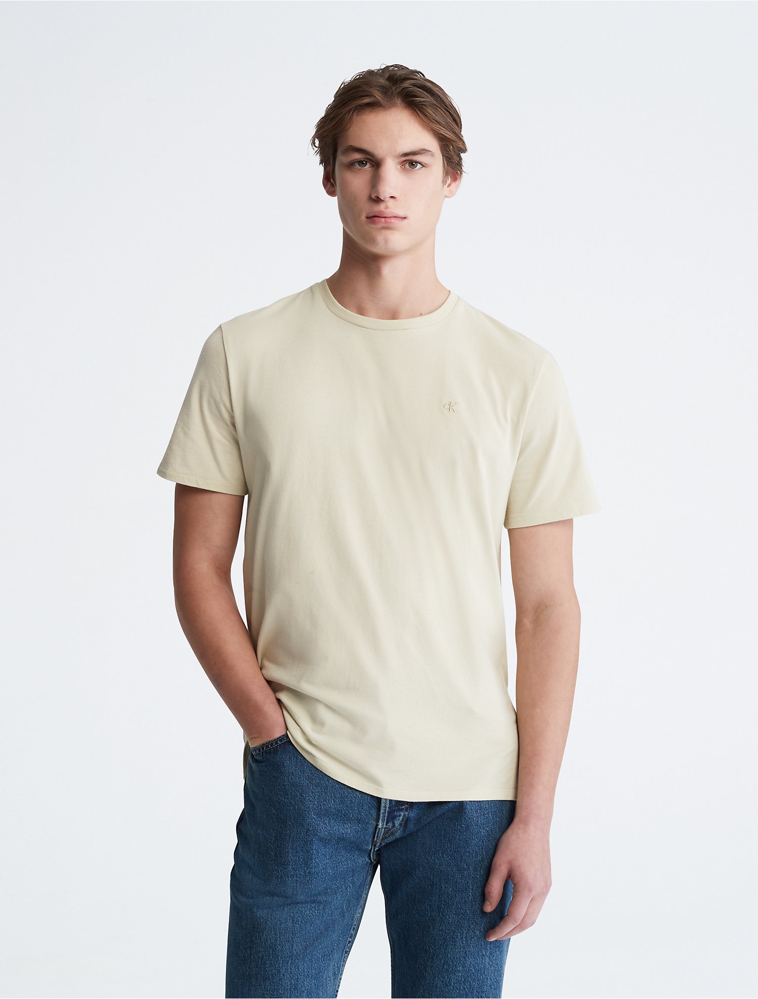 voordat Mondwater als je kunt Smooth Cotton Solid Crewneck T-Shirt | Calvin Klein