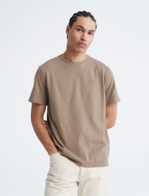 Smooth Cotton Monogram Logo T-Shirt, Natural Gray