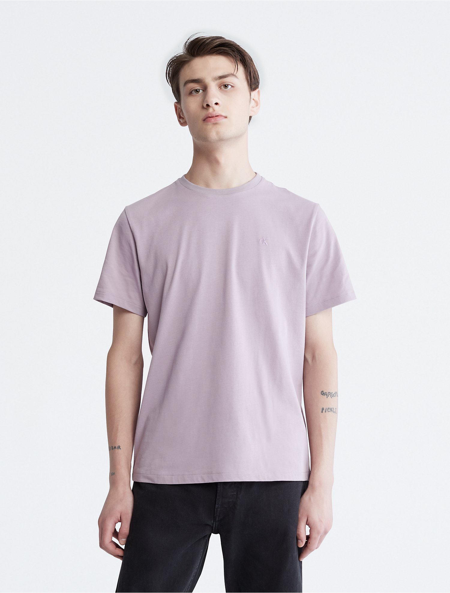 plakband nieuws Kwelling Smooth Cotton Solid Crewneck T-Shirt | Calvin Klein