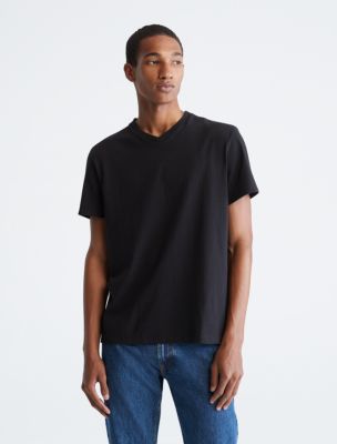Smooth Cotton Solid V-Neck T-Shirt
