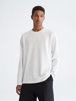 Calvin Klein Cropped Long Sleeve Logo T-Shirt White – Gas Station