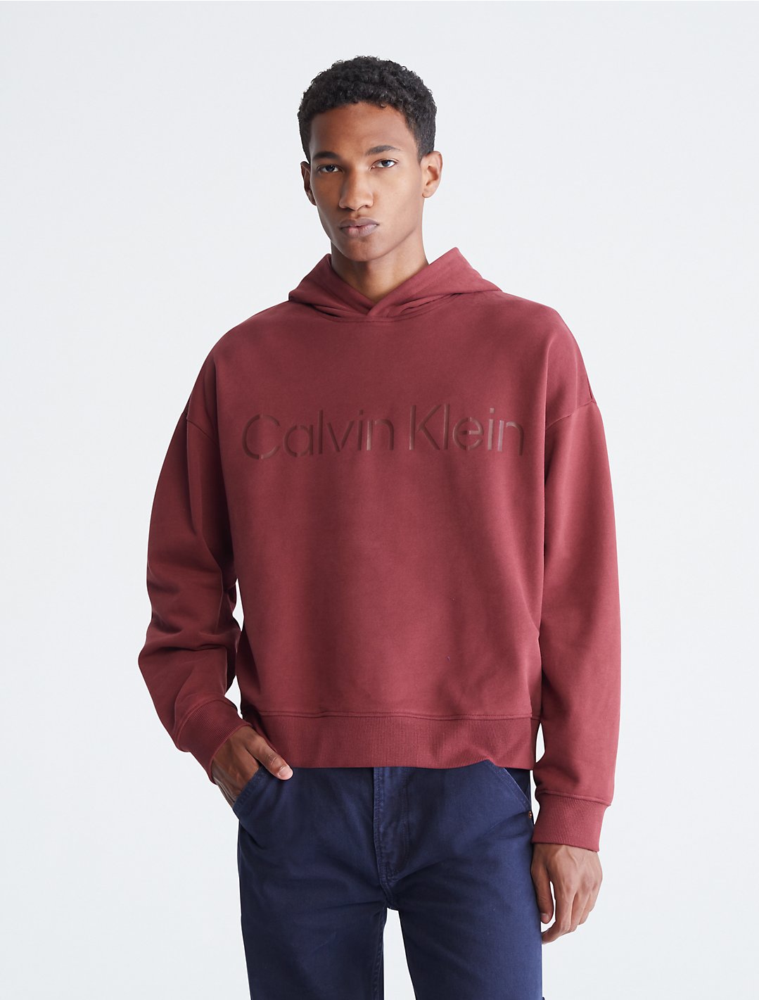Khakis Relaxed Fit Stencil Logo Hoodie | Calvin Klein® Canada