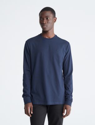 2023 Men's Spring New Klein Blue Long-Sleeved Shirt Seamless