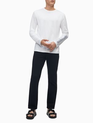 calvin klein white long sleeve t shirt