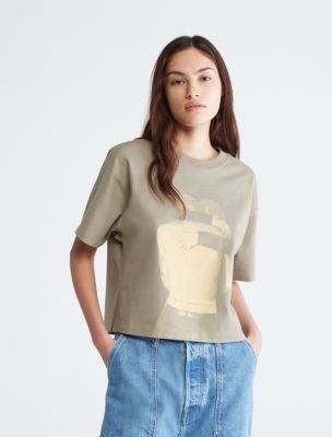 Standards Shrunken Embrace Graphic T-Shirt, Molded Clay