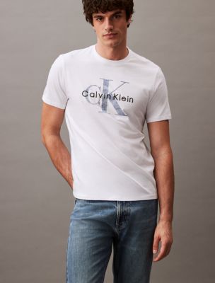 Faded Monogram Logo Crewneck T-Shirt, Brilliant White