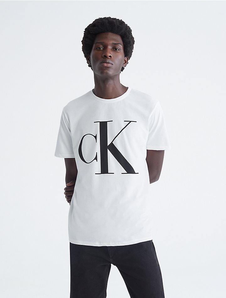 Calvin Klein T-shirt with Monogram Slim White