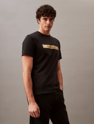 Buy Calvin Klein Jeans Men Black Solid High Neck Pure Cotton T Shirt -  Tshirts for Men 8517047