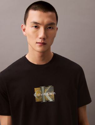 Box Logo Overlay Classic Crewneck T Shirt Calvin Klein USA