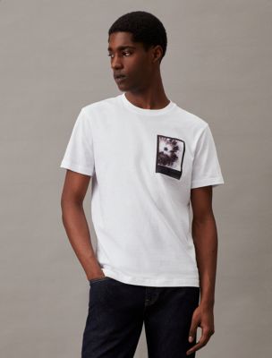 Framed Flower Graphic Classic Crewneck T-Shirt, Bright White
