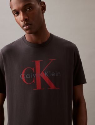 Buy Calvin Klein Jeans Men Grey Brand Logo Printed Applique Slim Fit T Shirt  - Tshirts for Men 18828454