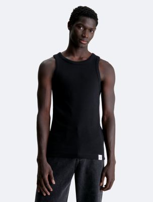 Buy Black Ribbed Racer Tank Vest Sleeveless Top from the Next UK