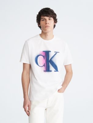 Calvin Klein womens Short Sleeve T-Shirt Monogram Logo at  Women’s  Clothing store