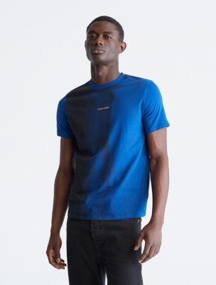 Calvin Klein Contrast Monogram Logo Crewneck T-shirt in Blue for Men