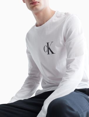 Calvin Klein Cropped Long Sleeve Logo T-Shirt White – Gas Station