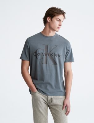 Naturals Tea Dye Monogram Logo Klein® Crewneck T-Shirt Calvin | USA