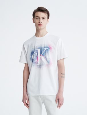 Paint Splatter Monogram Logo Calvin T-Shirt USA Klein® 