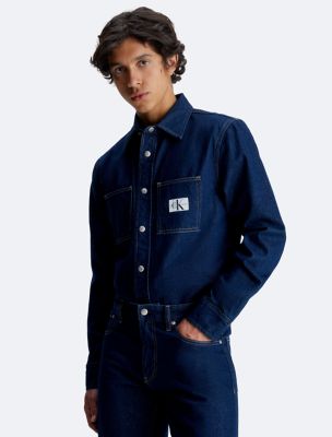 Relaxed Linear Denim Button-Down Shirt | Calvin Klein® USA