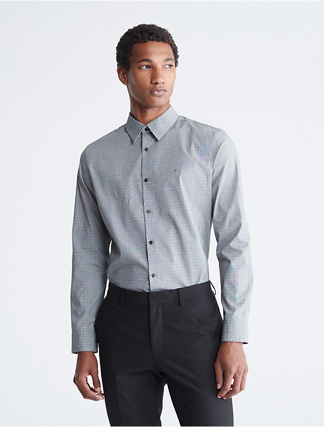 Calvin Klein Crinkle Gauze Collar Neck Long Sleeve Button-Up Blouse