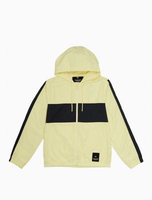 calvin klein performance colorblocked hooded down jacket