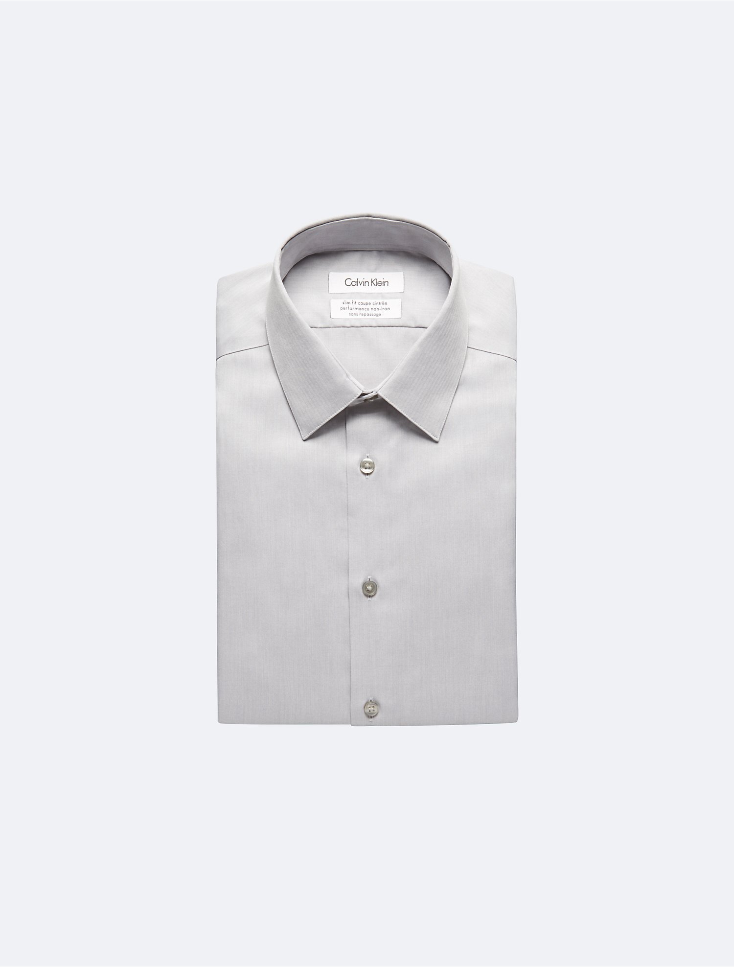 Steel Solid Herringbone Dress Shirt | Calvin Klein