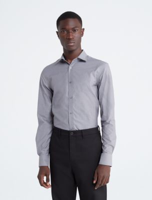 Calvin Klein Refined Cotton Stretch Supima Slim Fit Spread Collar