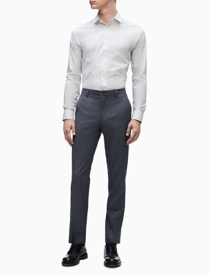 calvin klein white slim fit dress shirt