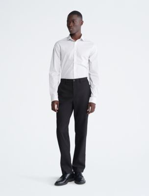 Calvin Klein Mens Steel Slim-Fit Button Up Dress Shirt graypearl 17 