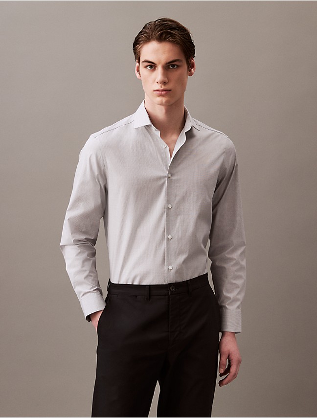 Refined Cotton Solid Slim Button-Down Shirt