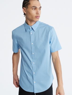 Stretch Cotton Slim Fit Short Sleeve Shirt | Calvin Klein USA