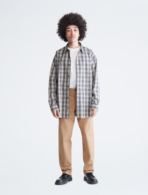 Relaxed Fit Plaid Button-Down Shirt