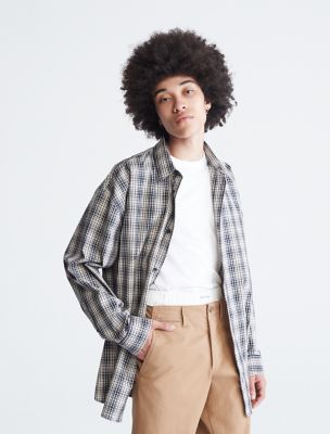 Relaxed Fit Plaid Button-Down Shirt