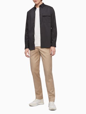 Solid Flap Pocket Button-Down Utility 