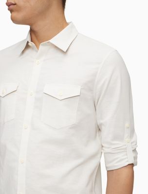 calvin klein linen blouse