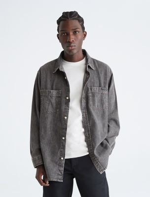 Grey sales denim shirt