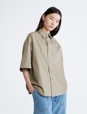 Oversized Short Sleeve Pleated Shirt And Short