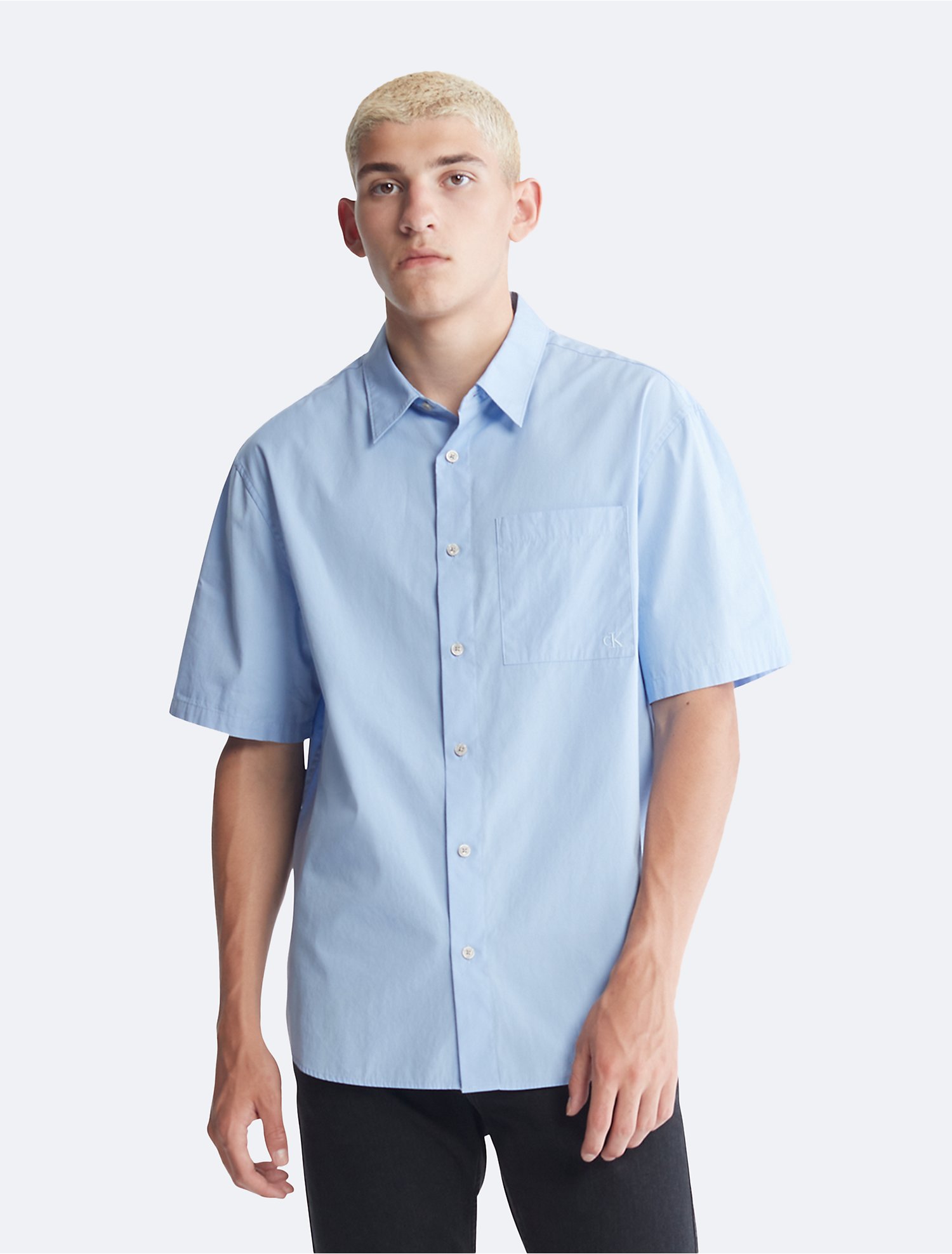 Solid Pocket Button-Down Short Sleeve Easy Shirt | Calvin Klein® USA