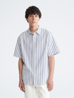 USA Klein® | Calvin Stripe Easy Shirt Short Sleeve Double