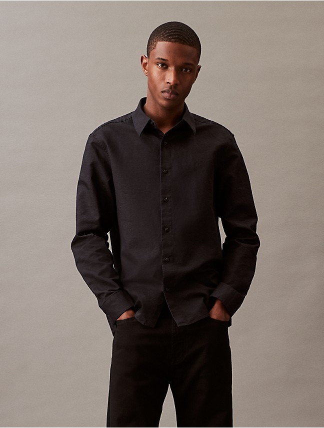 Unbleached Chambray Button-Down Easy Shirt | Calvin Klein® USA