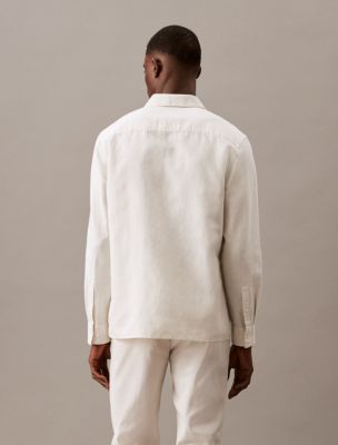 Solid Linen Blend Classic Button-Down Shirt | Calvin Klein® USA