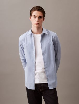 Calvin Klein Jeans Men White Regular Fit Linen Casual Shirt
