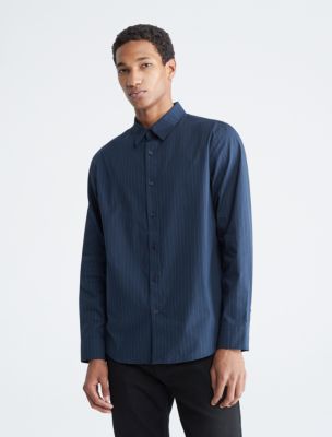 Long Sleeve Oversized Button Down Shirt, Dark Sapphire